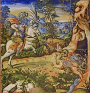Majolica Tiles, Saint Crescentinus Slaying the Dragon